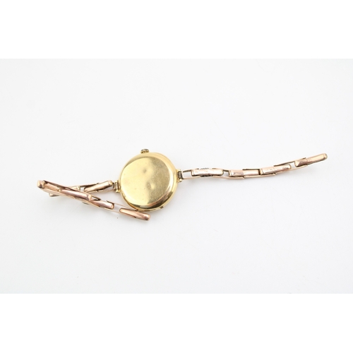 50 - A ladies 18ct gold cocktail watch on 9ct gold bracelet. Gross weight 15g.