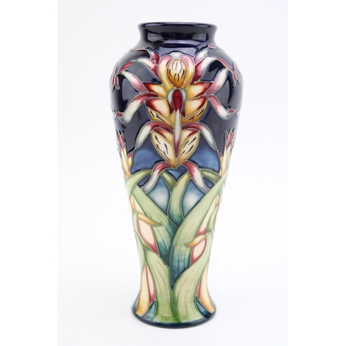 609 - Moorcroft Limited Edition 3 star collectors club 'Lizard Orchid' baluster vase designed by Philip Gi... 