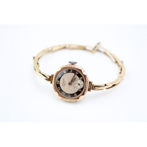 61 - A lady’s 9ct yellow gold cocktail watch with 9ct gold bracelet, 12.6g.