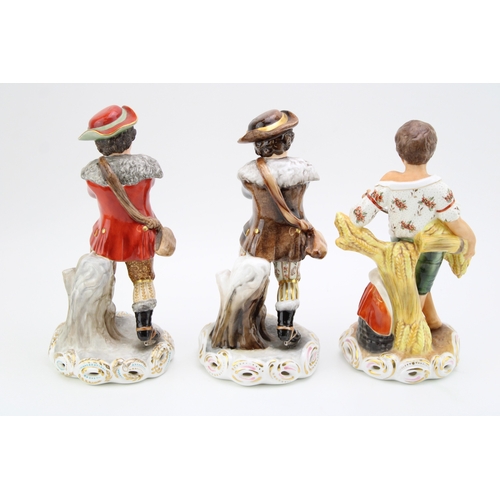 613 - Royal Crown Derby seasons figures to include Winter, Summer and Winter, in varying colourways, 24cm ... 