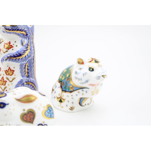 618 - Royal Crown Derby paperweight, Chipmunk; together with a Hamster, 6cm high, 'For You' Rabbit, decora... 