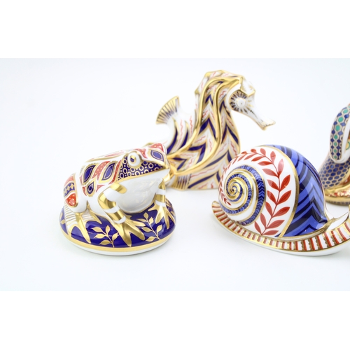 630 - Royal Crown Derby paperweight, Snake, modelled by Robert Jefferson and decorated by Jo Ledger, date ... 