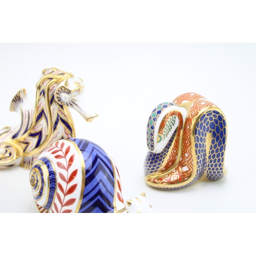 630 - Royal Crown Derby paperweight, Snake, modelled by Robert Jefferson and decorated by Jo Ledger, date ... 