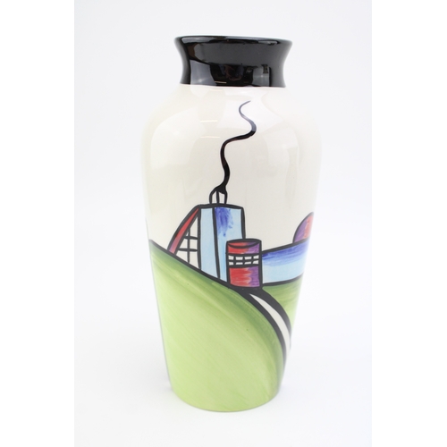 647 - Lorna Bailey vase in the 'Deco House' design, 20cm tall.