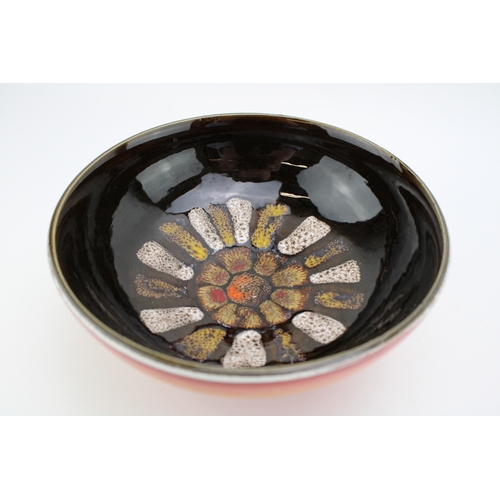 651 - Poole Pottery Aegean footed bowl, 18cm diameter.