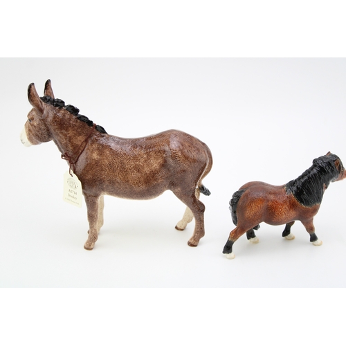 656 - Border Fine Arts Donkey A2714 and a Shetland Pony (2).