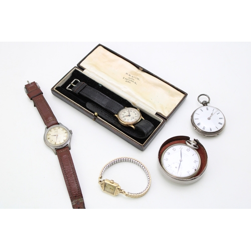 67 - Collection of vintage / Antique watches includes - Longines pocket watch, hallmarked silver pocket w... 