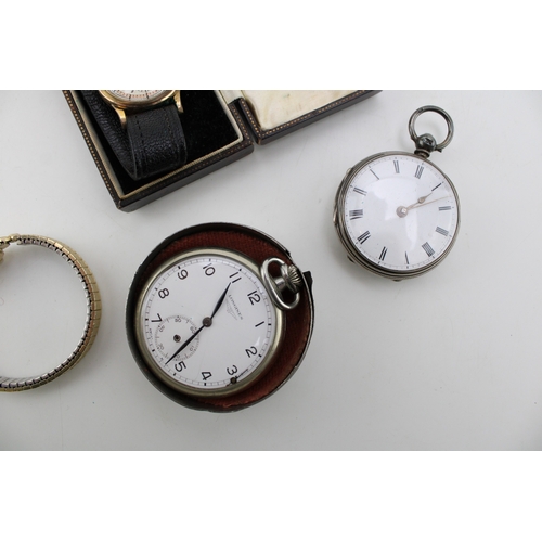 67 - Collection of vintage / Antique watches includes - Longines pocket watch, hallmarked silver pocket w... 