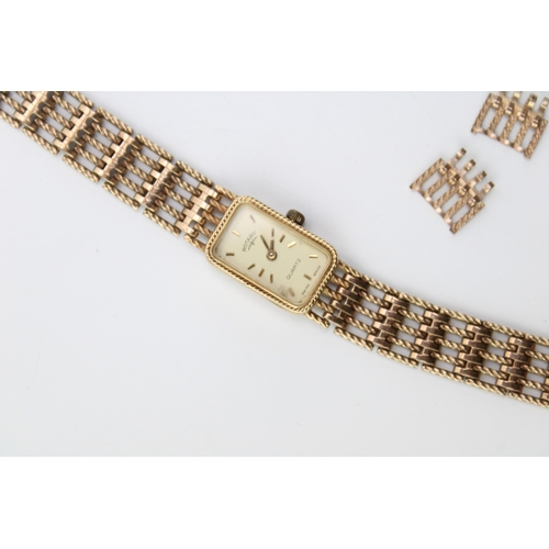 68 - 9ct gold Rotary wristwatch & 9ct bracelet, with 2 x 9ct spare links, gross weight 14.1g