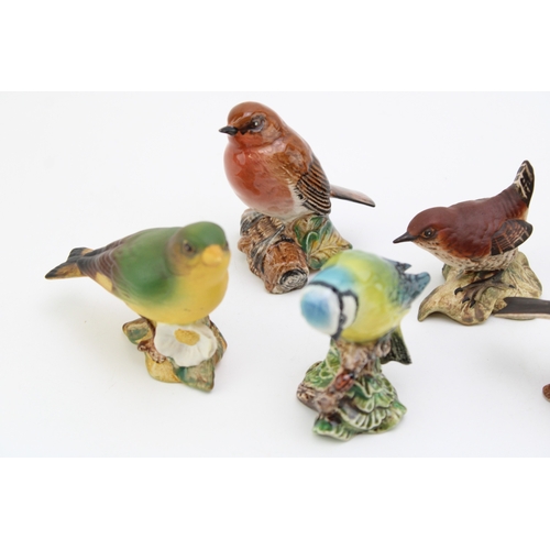 688 - Beswick birds to include a Greenfinch, a Bluetit, a Stonechat and others (6).