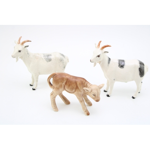 690 - Beswick Goats with a Sylvac Calf 1431 (3).