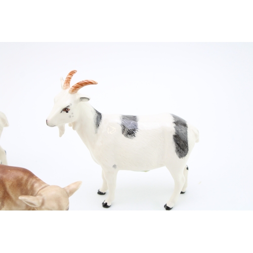 690 - Beswick Goats with a Sylvac Calf 1431 (3).