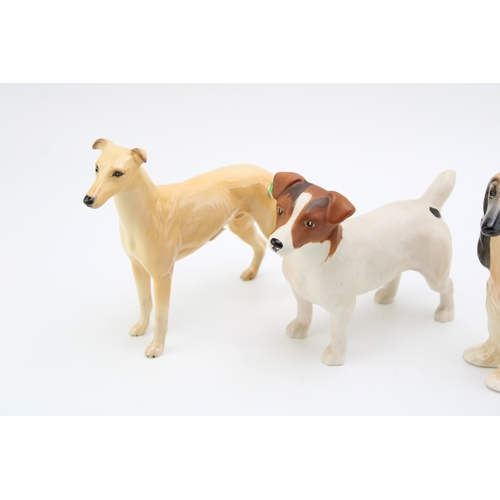 692 - Beswick large dogs to include an Afghan Hound, a matte Jack Russell and a Jovial Roger Greyhound (3)... 