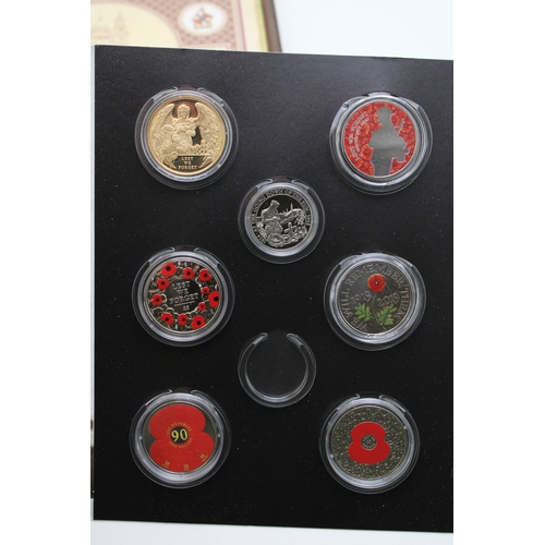 86 - Coin sets to include The London Mint Office 'We Will Remember Them' cupro nickel coin set (missing o... 