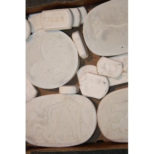 905 - A collection of Wedgwood and similar plaster relief moulds as used in the ceramics industry to inclu... 