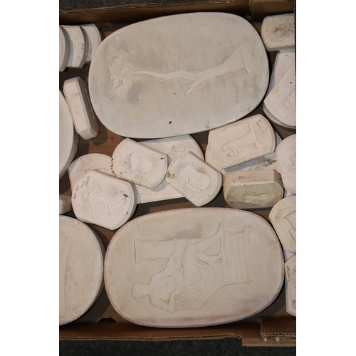 905 - A collection of Wedgwood and similar plaster relief moulds as used in the ceramics industry to inclu... 