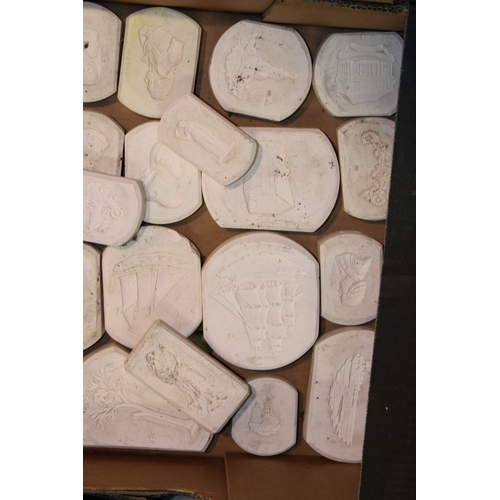 908 - A collection of Wedgwood and similar plaster relief moulds as used in the ceramics industry to inclu... 