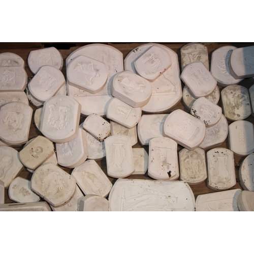 909 - A collection of Wedgwood and similar plaster relief moulds as used in the ceramics industry to inclu... 