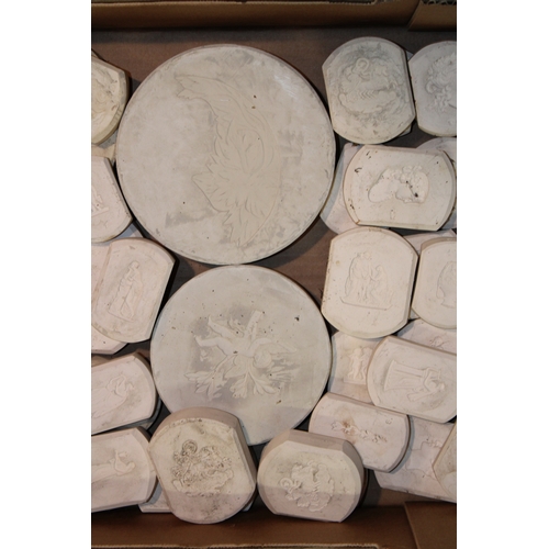 915 - A collection of Wedgwood and similar plaster relief moulds as used in the ceramics industry to inclu... 