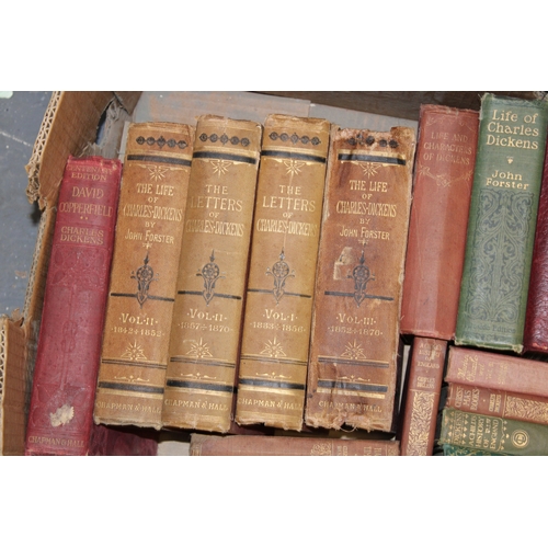 155 - A collection of Charles Dickens books and catalogues to include 19th century examples. (Qty)