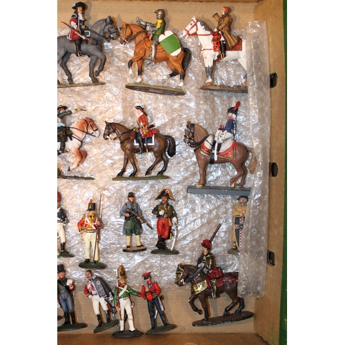 93 - A collection of 'Del Prado' painted metal military figures, 1:72 scale figures, to include horse mou... 