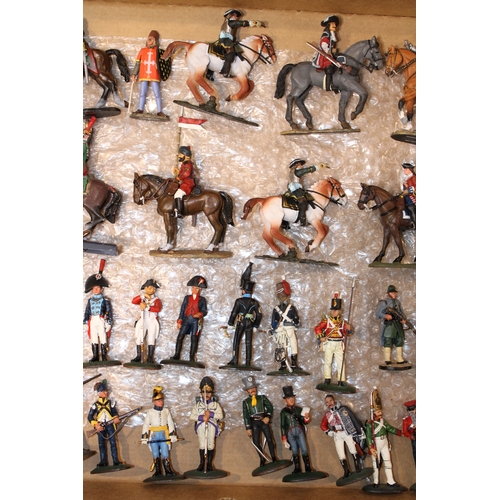 93 - A collection of 'Del Prado' painted metal military figures, 1:72 scale figures, to include horse mou... 