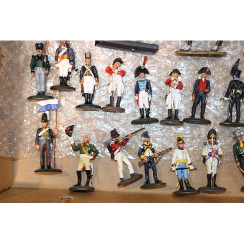 93 - A collection of 'Del Prado' painted metal military figures, 1:72 scale figures, to include horse mou... 