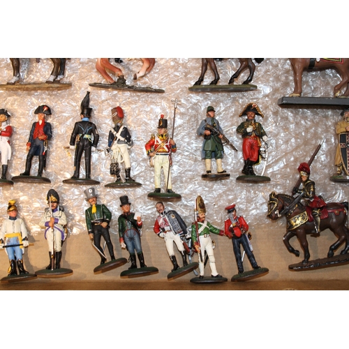 93 - A collection of 'Del Prado' painted metal military figures, 1:72 scale figures, to include horse mou... 