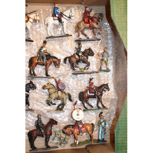 94 - A collection of 'Del Prado' painted metal military figures, 1:72 scale figures, to include horse mou... 