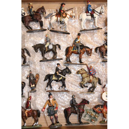 94 - A collection of 'Del Prado' painted metal military figures, 1:72 scale figures, to include horse mou... 