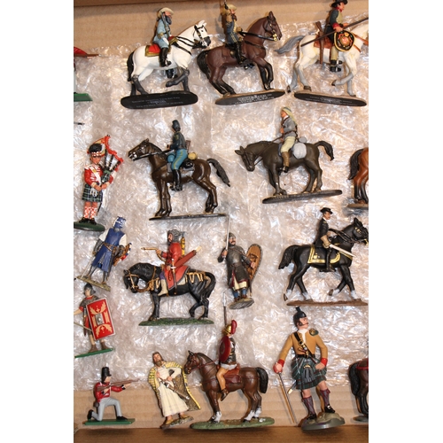 94 - A collection of 'Del Prado' painted metal military figures, 1:72 scale figures, to include horse mou... 