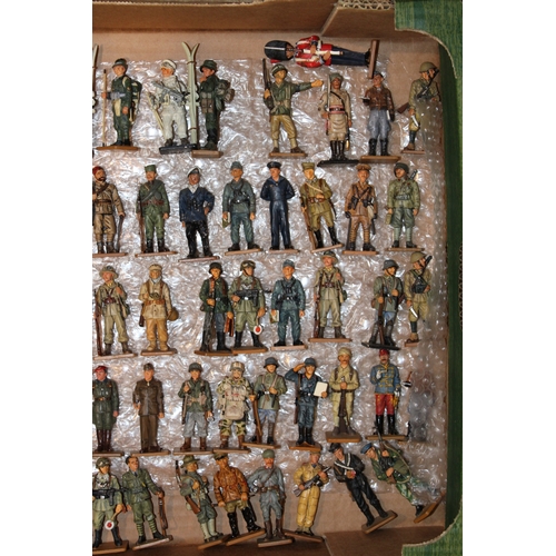 96 - A collection of 'Del Prado' painted metal military figures, 1:72 scale figures, to include soldiers ... 