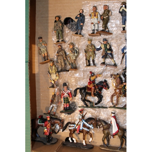 99 - A collection of 'Del Prado' painted metal military figures, 1:72 scale figures, to include horse mou... 