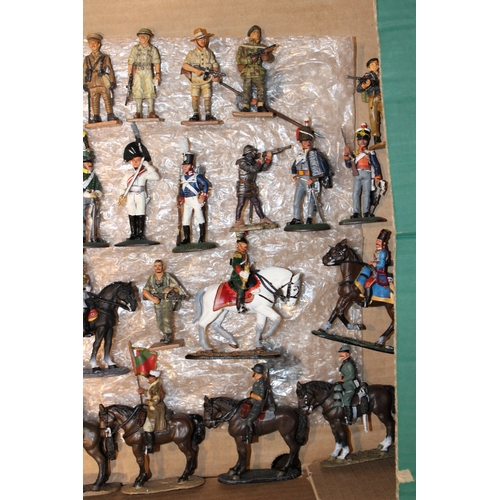 99 - A collection of 'Del Prado' painted metal military figures, 1:72 scale figures, to include horse mou... 