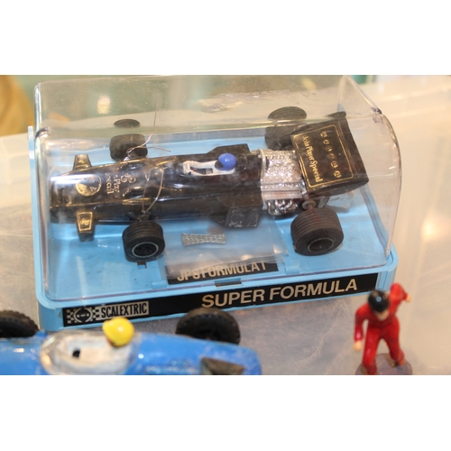 1172 - Scalectric Super Formula 1 C.050 John Player Special together with another vintage Tri-ang Scalextri... 