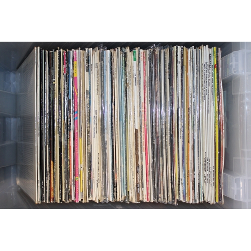 1173 - Large box of LP's including artists such as Nina Simone, Leonard Cohen, Blue Oyster Cult and many mo... 