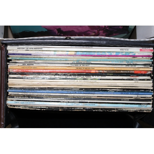 1175 - Three boxes and one case of LP's.  Artists include The Who, Jack Bruce, Tom Paxton, Chuck Berry and ... 