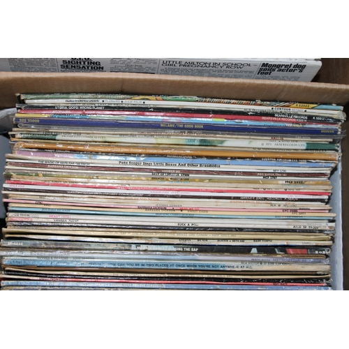 1175 - Three boxes and one case of LP's.  Artists include The Who, Jack Bruce, Tom Paxton, Chuck Berry and ... 