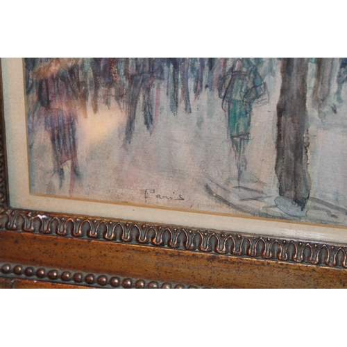 83 - Fernand-Fortuné TRUFFAUT (1866-1955) Watercolour on paper, signed, titled 'Boulevard de la Madeleine... 