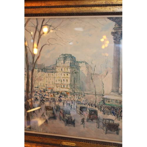 83 - Fernand-Fortuné TRUFFAUT (1866-1955) Watercolour on paper, signed, titled 'Boulevard de la Madeleine... 