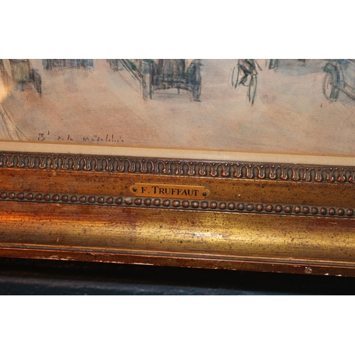 83 - Fernand-Fortuné TRUFFAUT (1866-1955) Watercolour on paper, signed, titled 'Boulevard de la Madeleine... 