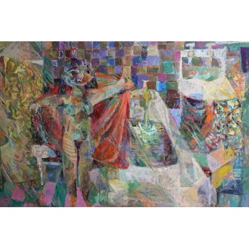 104 - Vincent Bennett (1910 - 1993) Oil on canvas, 'Bath' Signed to verso, framed, 81.5cm x 114cm.