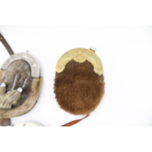 53 - A collection of quality c20th seal & rabbit skin tradition Scottish Highland dress kilt sporrans inc... 