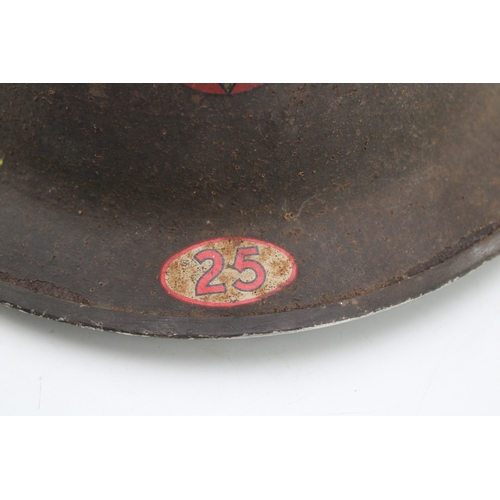 56 - WW2 National Fire Service MK2 Brodie helmet with original liner & chinstrap both 1939 dated with NFS... 