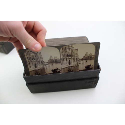 71 - A collection of early c20th Stereoscope Photographs by Underwood & Underwood To Include Italy (three... 