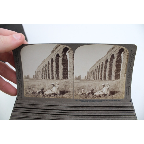 71 - A collection of early c20th Stereoscope Photographs by Underwood & Underwood To Include Italy (three... 