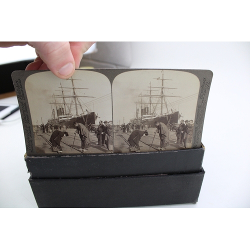 71 - A collection of early c20th Stereoscope Photographs by Underwood & Underwood To Include Italy (three... 
