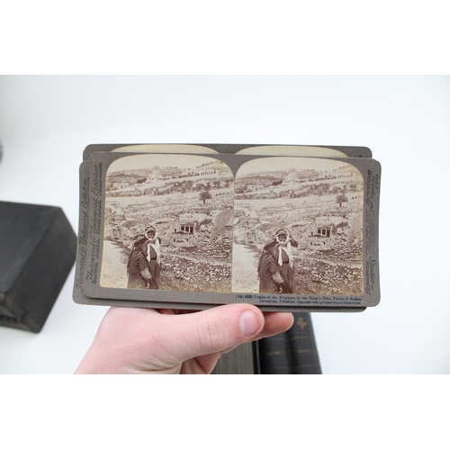 71 - A collection of early c20th Stereoscope Photographs by Underwood & Underwood To Include Italy (three... 