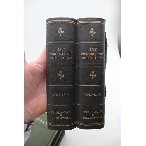 71 - A collection of early c20th Stereoscope Photographs by Underwood & Underwood To Include Italy (three... 