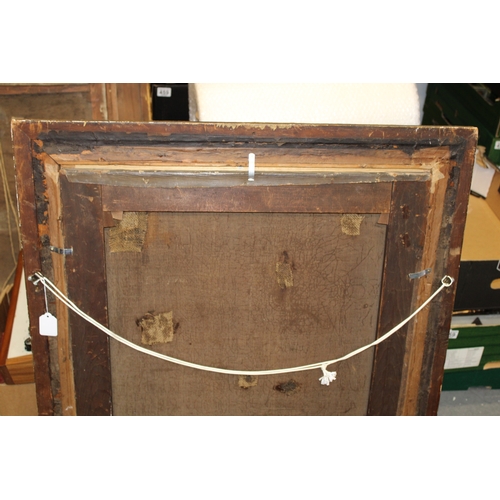 85 - A 19th century primitive Oil on Canvas of two girls, one holding a basket of fruit, English primitiv... 